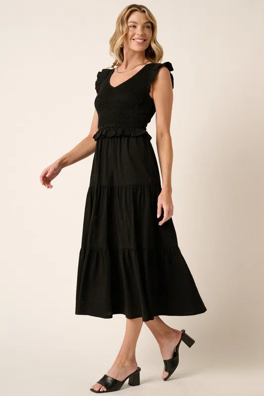 Mittoshop Smocked Ruffled Tiered Midi Dress - Brittney MADE
