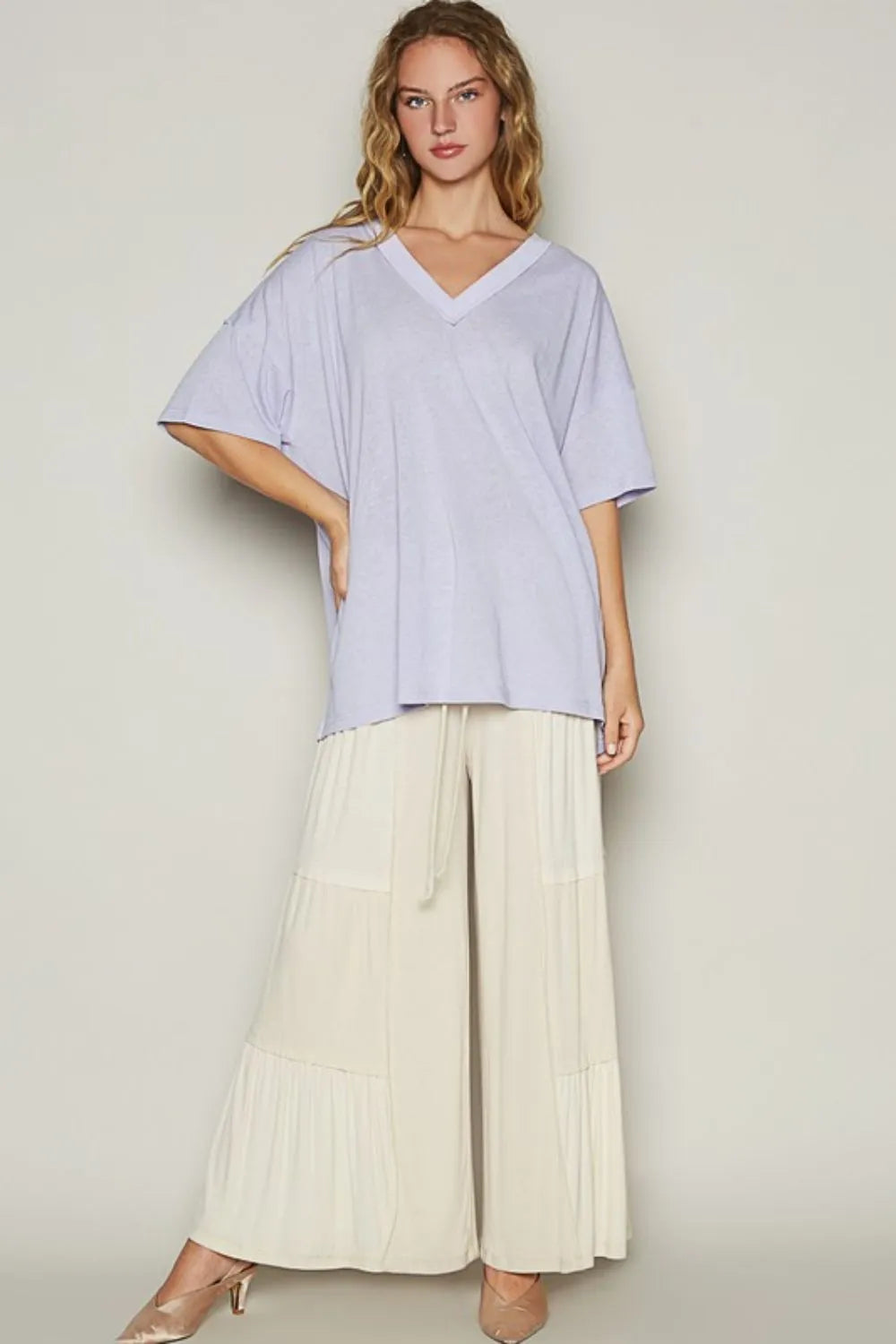 POL V-Neck Half Sleeve T-Shirt - Brittney MADE