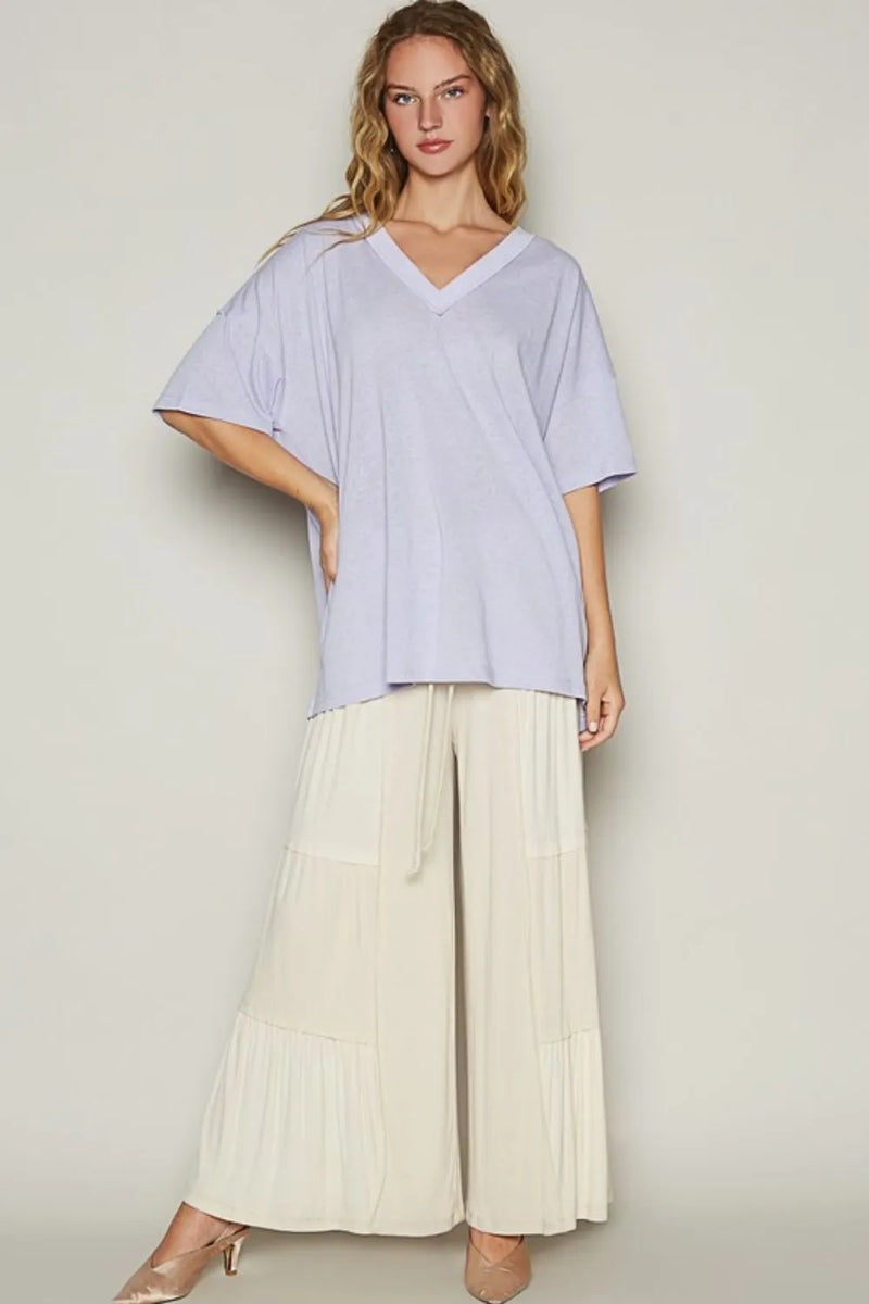 POL V-Neck Half Sleeve T-Shirt - Brittney MADE