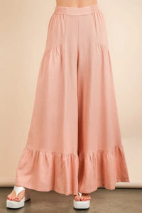 VERY J Palazzo Elastic Waist Comfy Pants - Brittney MADE