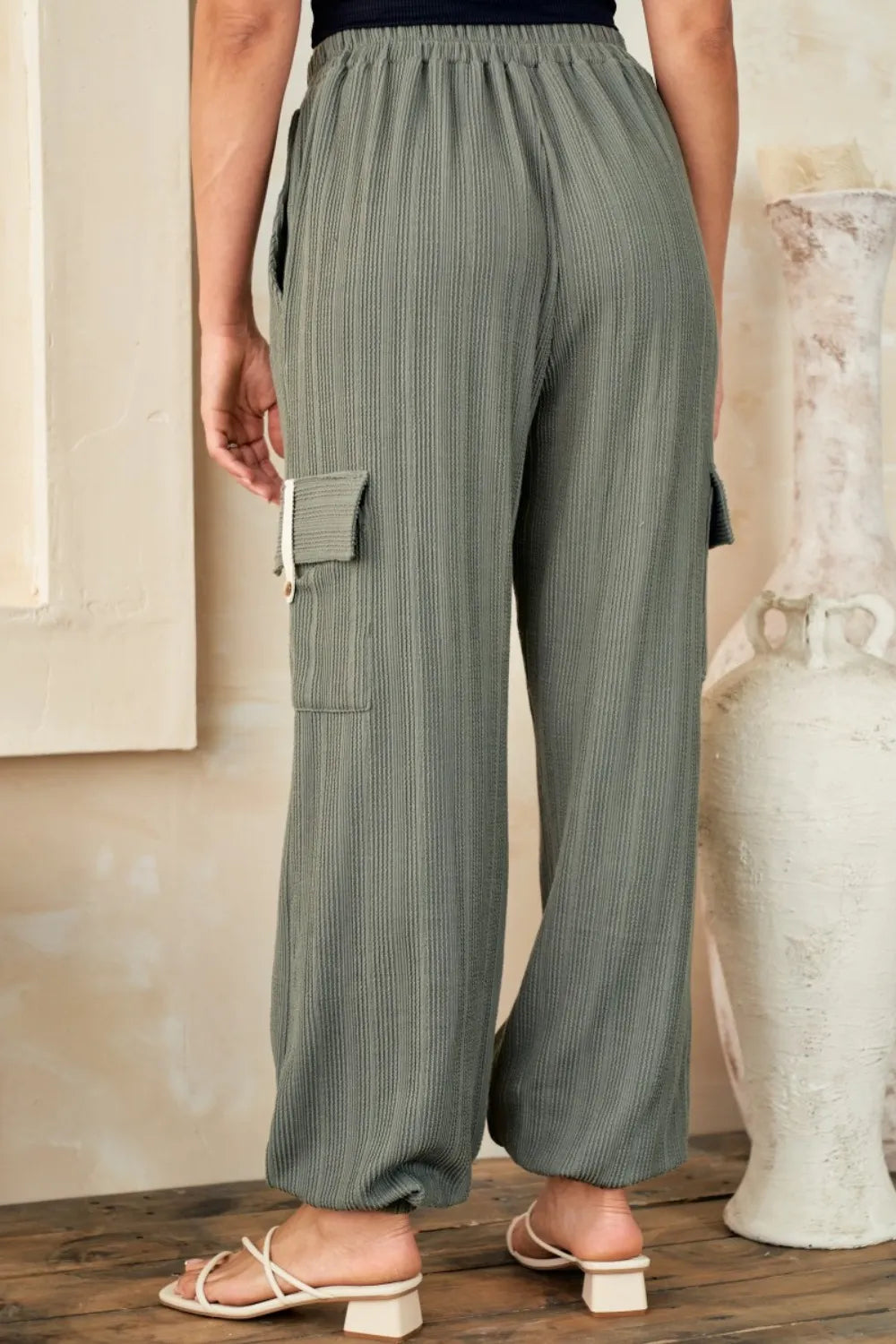 Hailey & Co Textured Rib Cargo Pants - Brittney MADE