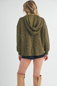 Aemi + Co Floral Button Up Hooded Jacket - Brittney MADE