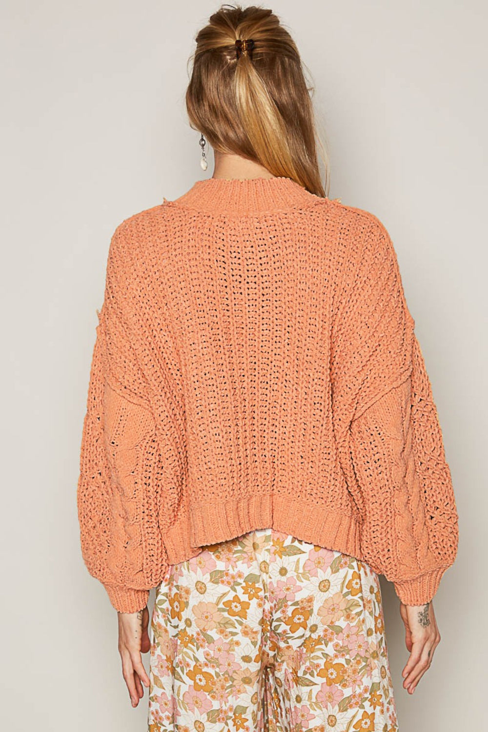 POL Mock Neck Cable Knit Sweater - Brittney MADE
