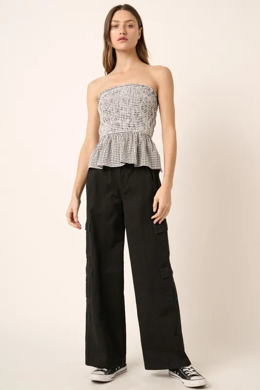 Mittoshop Low Rise Elastic Cover Waistband Cargo Pants - Brittney MADE
