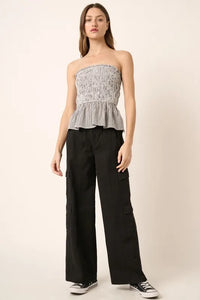 Mittoshop Low Rise Elastic Cover Waistband Cargo Pants - Brittney MADE