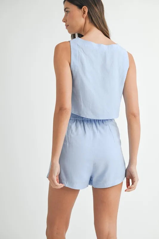 MABLE Sleeveless Crop Top and Shorts Set - Brittney MADE