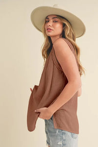 Aemi + Co V-Neck Wide Strap Tank - Brittney MADE