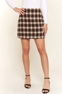 And The Why Full Size Brushed Plaid Mini Skirt - Brittney MADE
