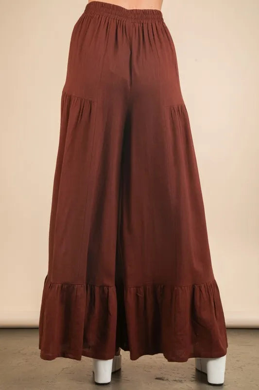 VERY J Palazzo Elastic Waist Comfy Pants - Brittney MADE