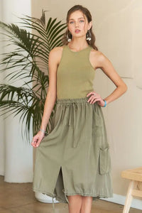 ADORA Drawstring Sleeveless Washed Dress - Brittney MADE