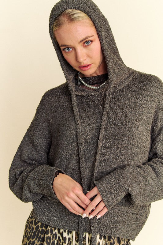 Davi & Dani Drop Shoulder Long Sleeve Hooded Sweater - Brittney MADE