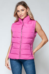 Snobbish Zip Up Turtleneck Vest with Pockets - Brittney MADE