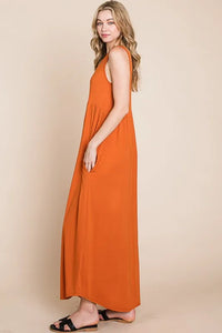 BOMBOM Sleeveless Maxi Dress with Pockets - Brittney MADE