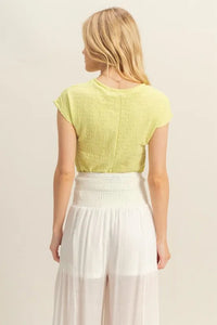 HYFVE Textured Round Neck Cap Sleeve Knit Top - Brittney MADE