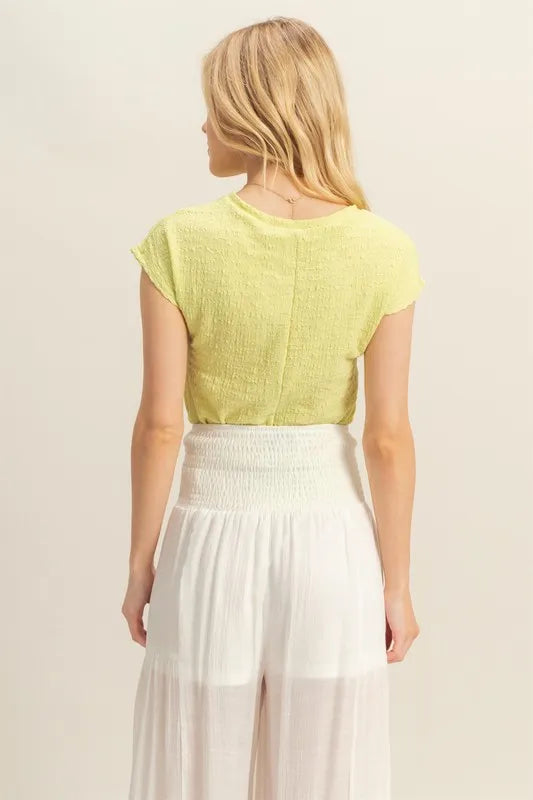 HYFVE Textured Round Neck Cap Sleeve Knit Top - Brittney MADE