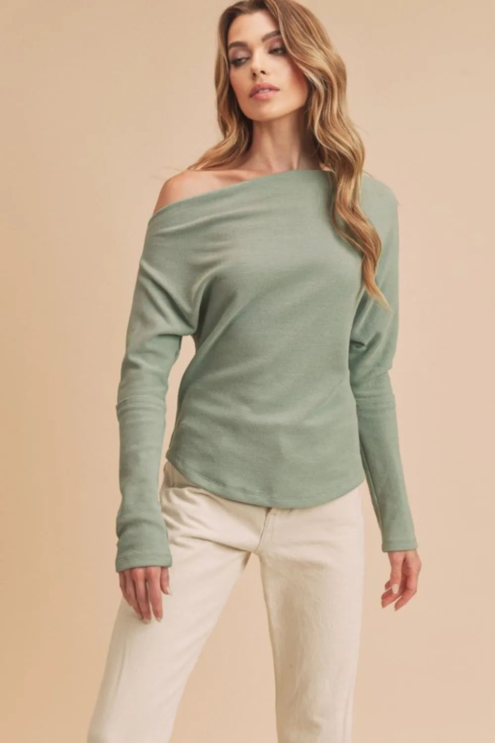 Aemi + Co One Shoulder Long Sleeve Knit Top - Brittney MADE