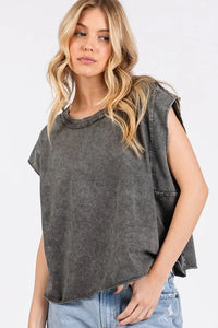 Mittoshop Round Neck Cap Sleeve T-Shirt - Brittney MADE