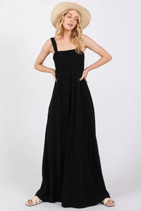 SAGE+FIG Smocked Flowy Wide Leg Jumpsuit - Brittney MADE