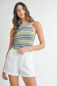 MABLE Space Dye Grecian Neck Knit Cami - Brittney MADE