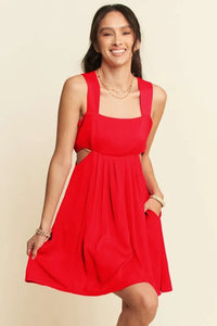 Davi & Dani Washed Satin Cutout Skirt Bandeau Mini Dress - Brittney MADE