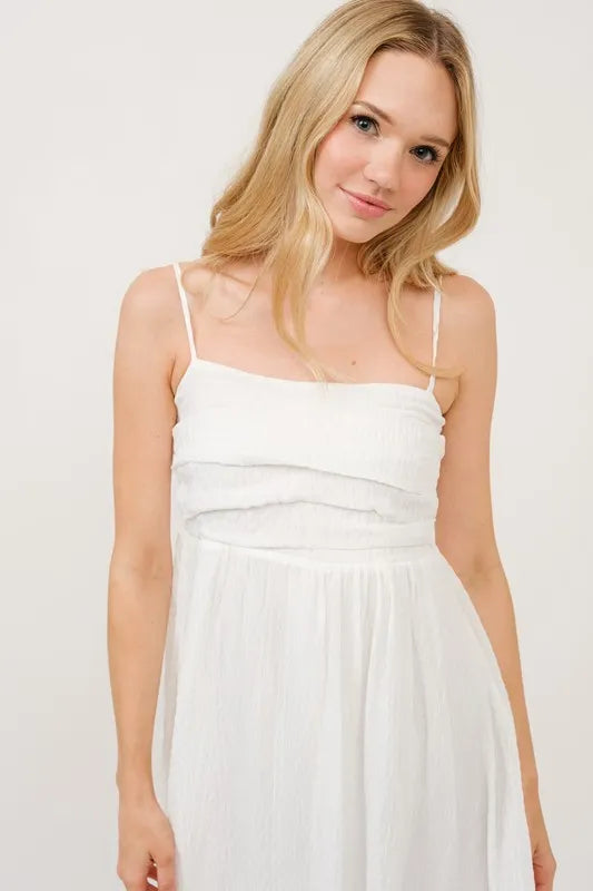 And The Why Ruched Front Smocked Back Babydoll Mini Dress - Brittney MADE