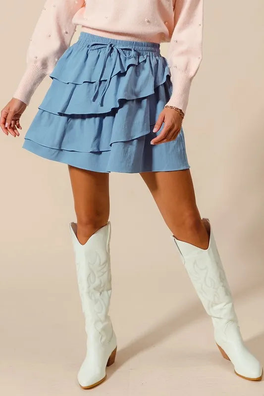 SO ME Asymmetrical Ruffled Game Day Skirt - Brittney MADE
