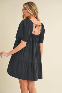 Aemi + Co Square Neck Half Sleeve Tiered Dress - Brittney MADE