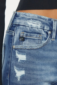 Kancan High Rise Wide Waistband Slim Straight Jeans - Brittney MADE