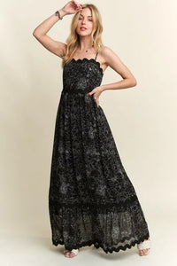 ADORA Floral Adjustable Strap Maxi Cami Dress - Brittney MADE