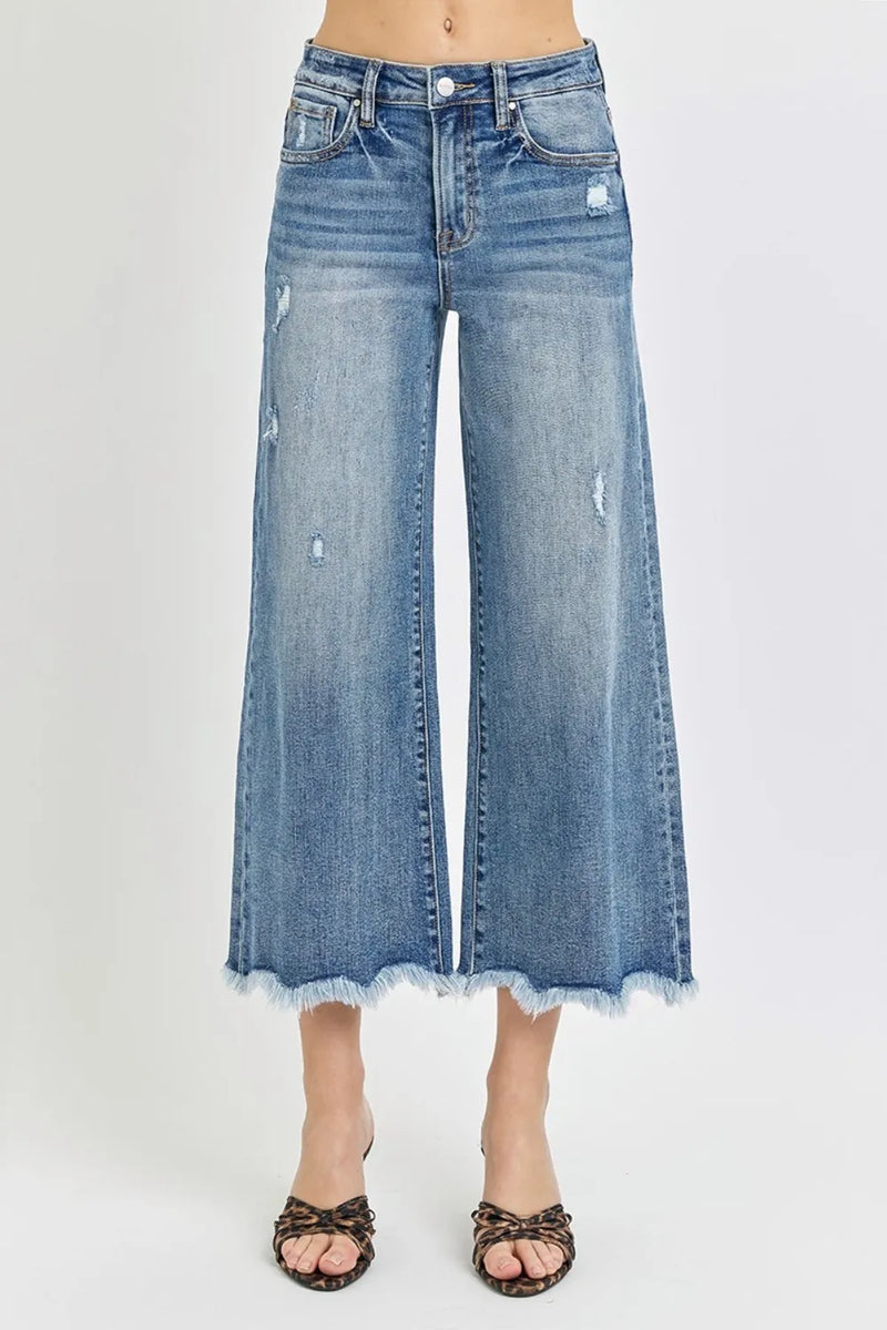 Risen High Rise Cropped Flare Jeans - Brittney MADE