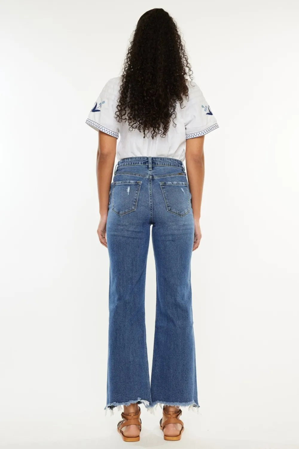 Kancan Full Size High Rise Slim Wide Leg Jeans - Brittney MADE