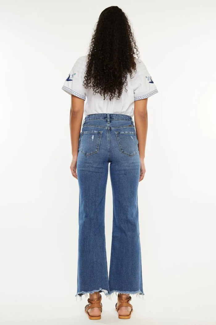 Kancan Full Size High Rise Slim Wide Leg Jeans - Brittney MADE