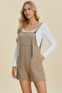 Double Take Full Size Texture Sleeveless Romper - Brittney MADE