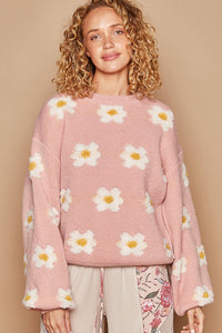 POL Daisy Pattern Drop Shoulder Sweater - Brittney MADE