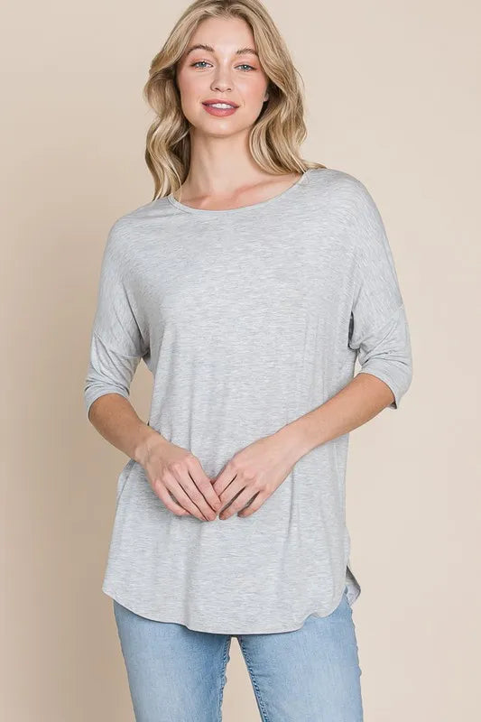 BOMBOM Round Neck Half Sleeve T-Shirt - Brittney MADE