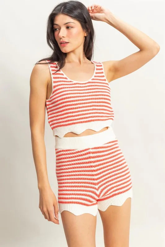 HYFVE Striped Cropped Tank and Shorts Set - Brittney MADE