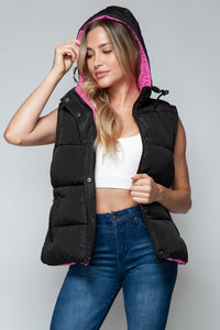 Snobbish Snap and Zip Closure Hooded Vest - Brittney MADE