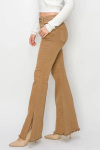 RISEN Bailey Full Size High Waist Side Slit Flare Jeans - Brittney MADE