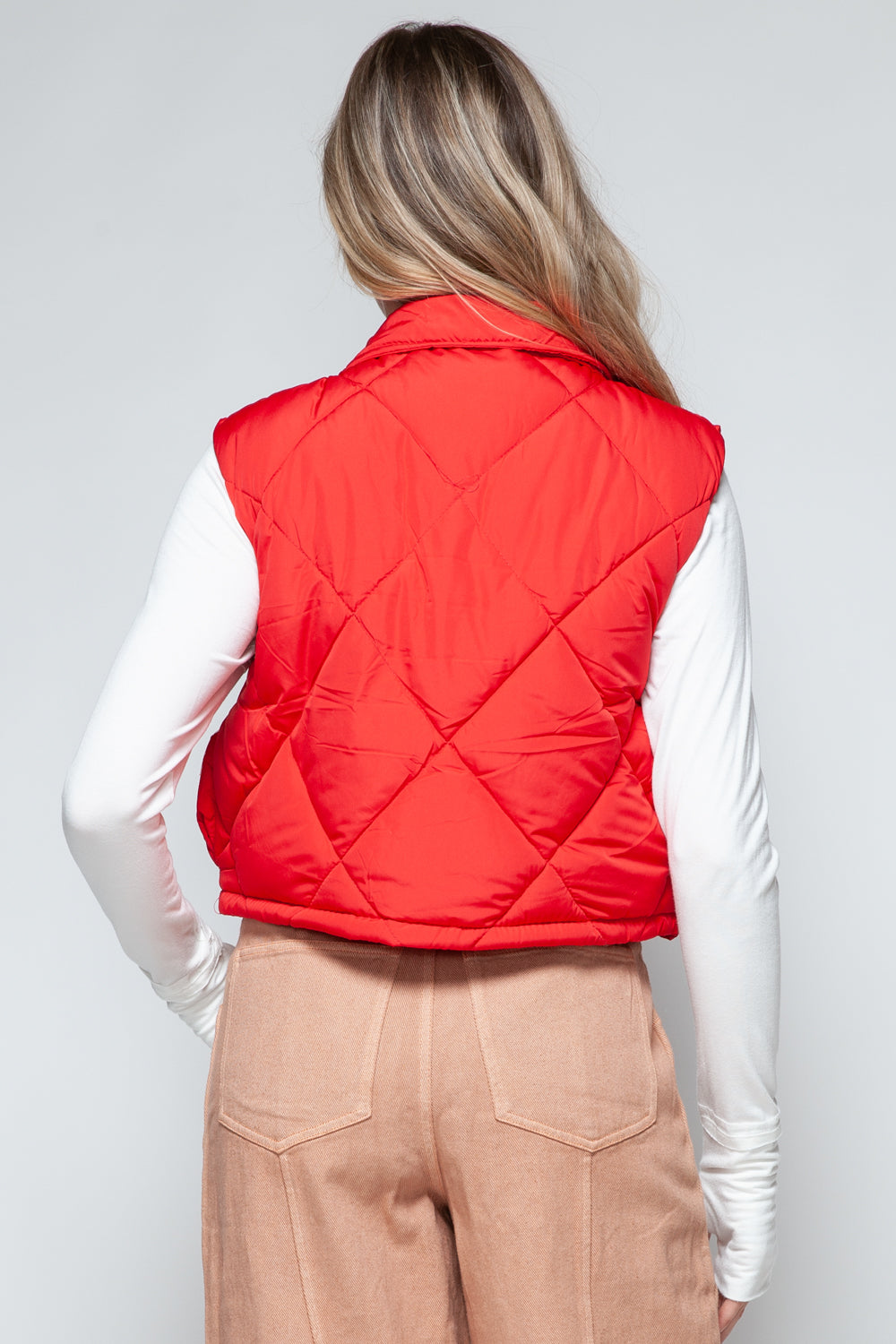Snobbish Snap Down Quilted Crop Vest - Brittney MADE