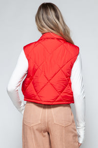 Snobbish Snap Down Quilted Crop Vest - Brittney MADE