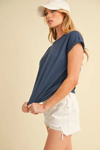 Aemi + Co Lettuce Edge Round Neck Short Sleeve T-Shirt - Brittney MADE