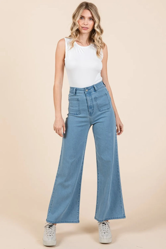 Mittoshop High Waist Wide Leg Jeans - Brittney MADE