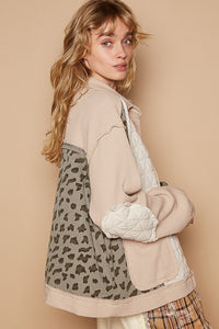 POL Leopard Exposed Seam Button Up Quilted Jacket - Brittney MADE
