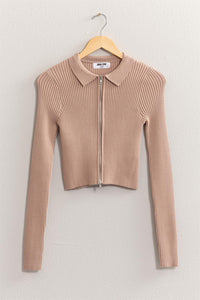 HYFVE Ribbed Double Zip Cropped Cardigan - Brittney MADE