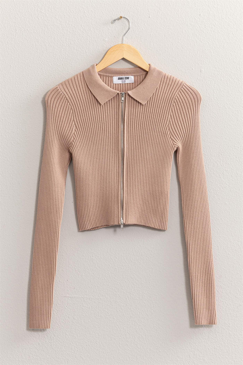 HYFVE Ribbed Double Zip Cropped Cardigan - Brittney MADE