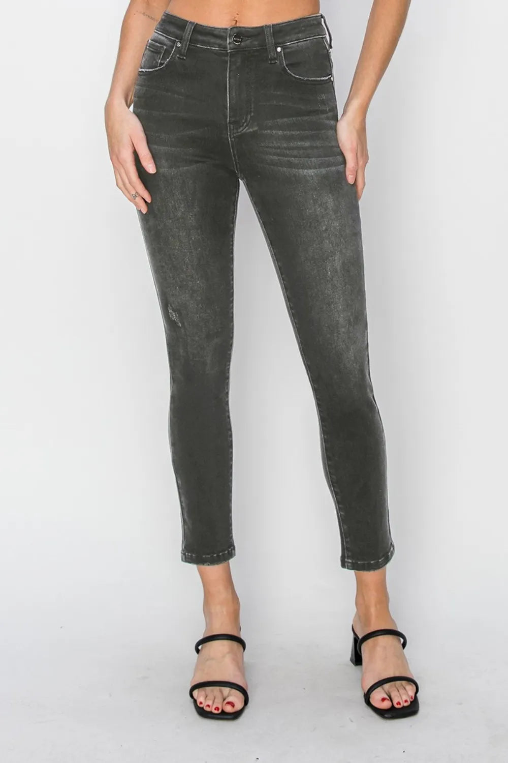 RISEN Full Size High Rise Ankle Skinny Jeans - Brittney MADE