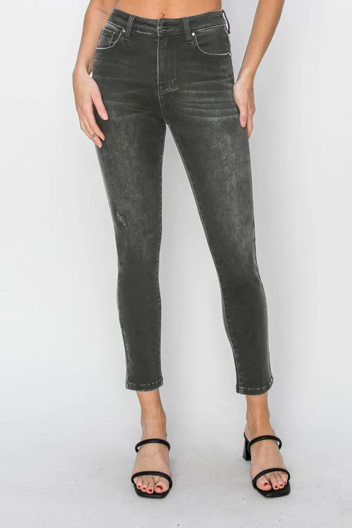 RISEN Full Size High Rise Ankle Skinny Jeans - Brittney MADE