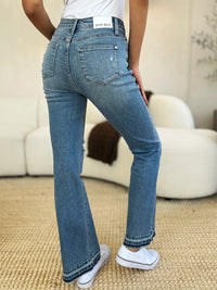 Judy Blue Full Size Mid Rise Destroyed Hem Distressed Jeans - Brittney MADE