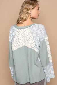POL Lace Floral Round Neck Knit Top - Brittney MADE