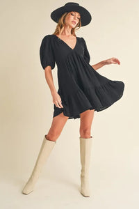Aemi+Co Tied Back Ruffled Short Sleeve Mini Dress - Brittney MADE